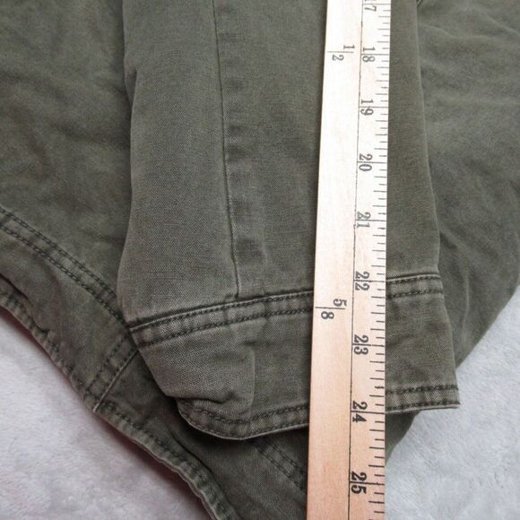 Levis Jacket Mens Large Green Canvas‎ Cotton Pockets Sherpa Lined Snap Zip Front - Picture 15 of 16